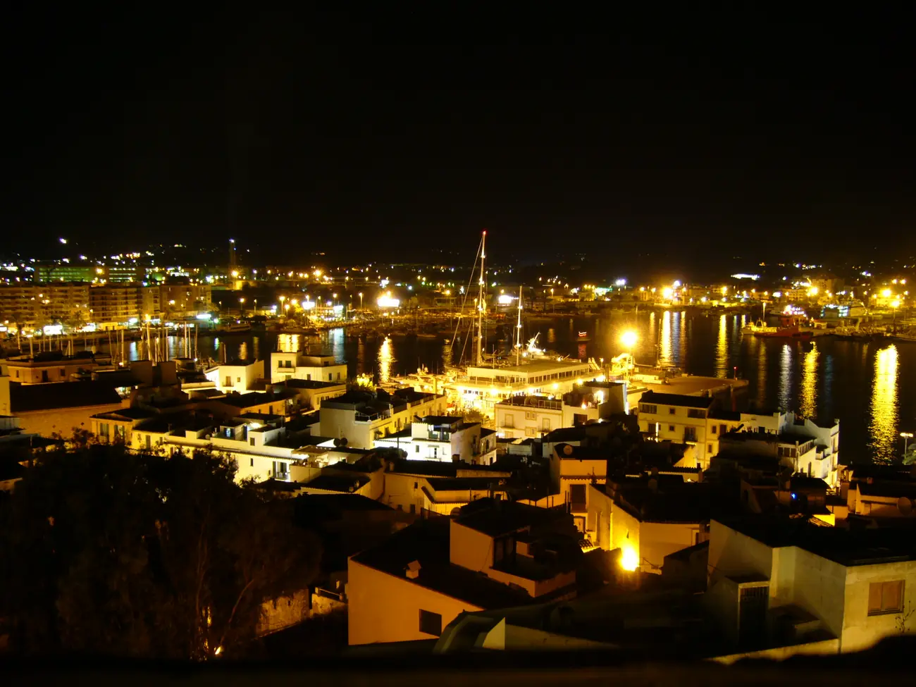 Dalt Vila, the walled old town of Ibiza, rising above the harbor